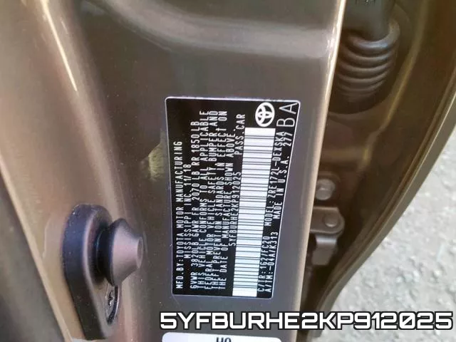 5YFBURHE2KP912025 фото 2