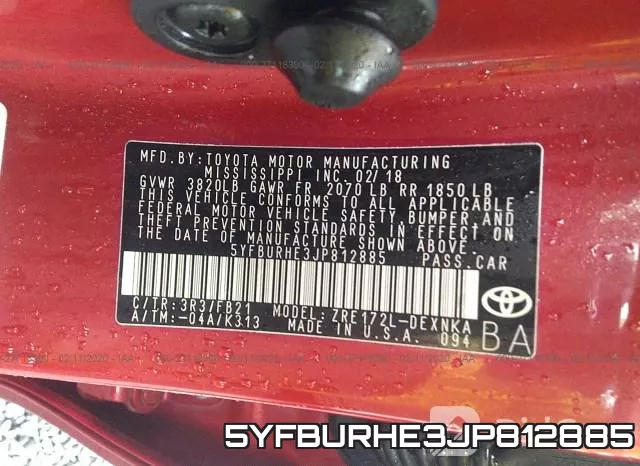 5YFBURHE3JP812885 фото 10