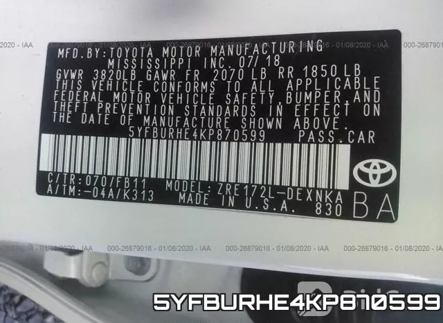 5YFBURHE4KP870599 фото 10