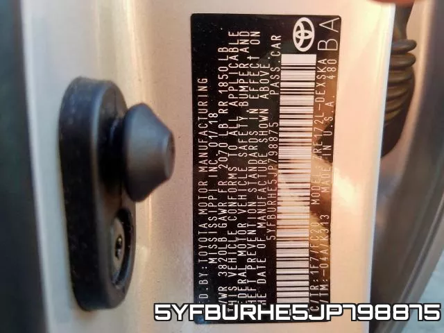 5YFBURHE5JP798875 фото 2