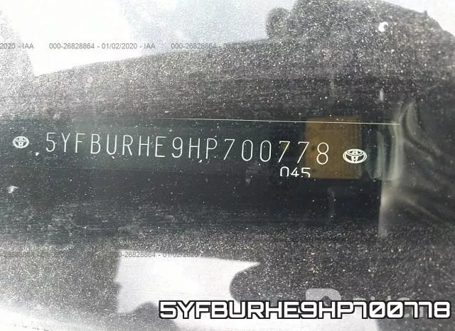 5YFBURHE9HP700778 фото 10