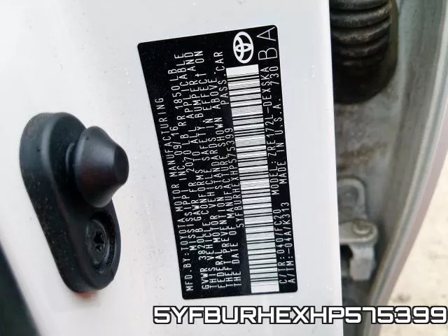 5YFBURHEXHP575399 фото 2