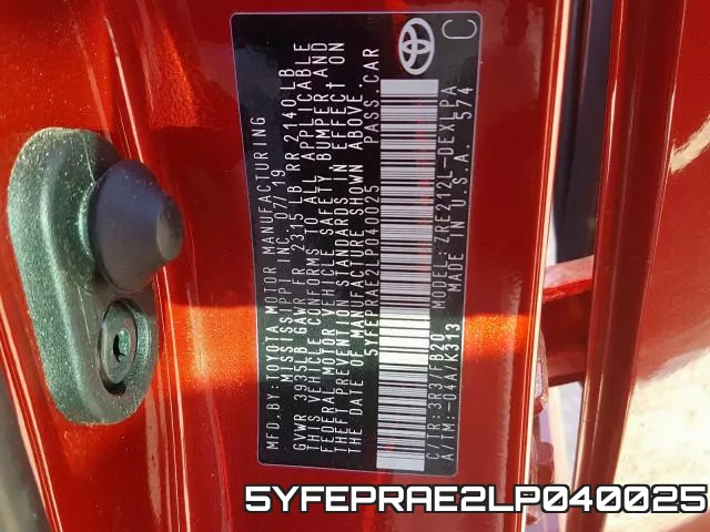 5YFEPRAE2LP040025 фото 2