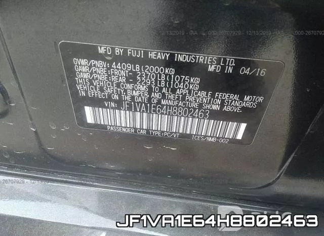 JF1VA1E64H8802463 фото 10
