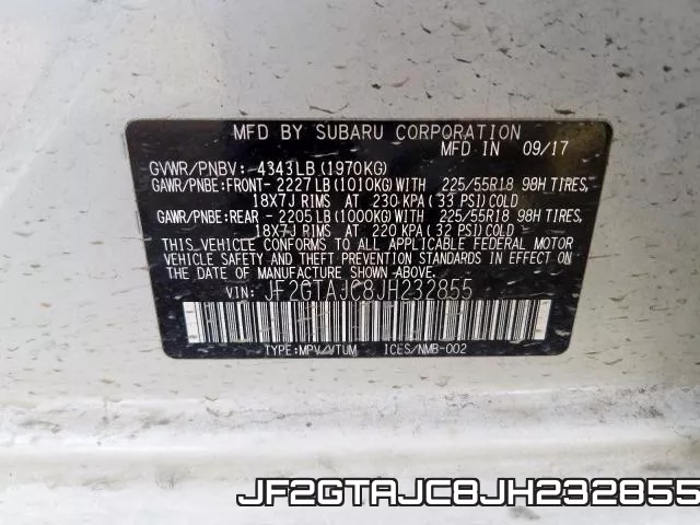 JF2GTAJC8JH232855 фото 2