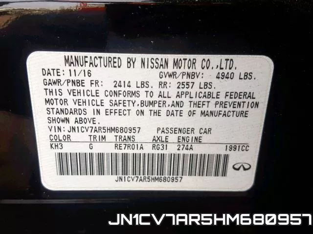 JN1CV7AR5HM680957 фото 2