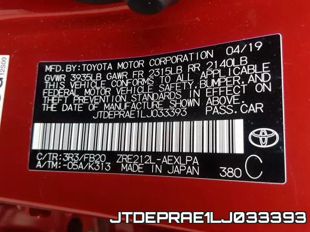 JTDEPRAE1LJ033393 фото 2