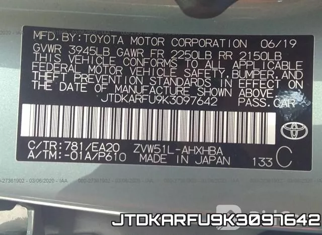JTDKARFU9K3097642 фото 10