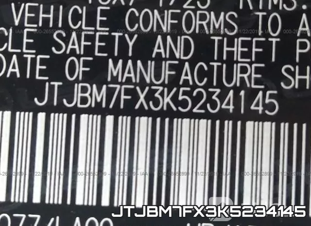 JTJBM7FX3K5234145 фото 10