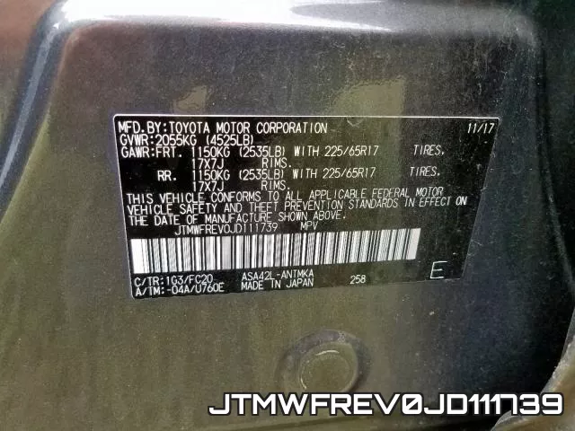 JTMWFREV0JD111739 фото 2
