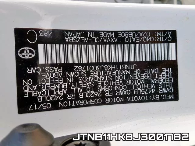 JTNB11HK8J3001782 фото 2