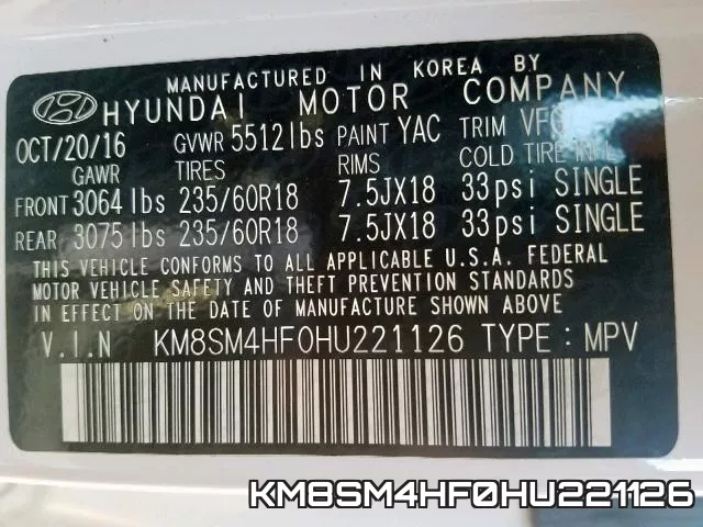 KM8SM4HF0HU221126 фото 2