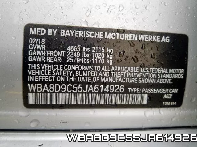 WBA8D9C55JA614926 фото 2