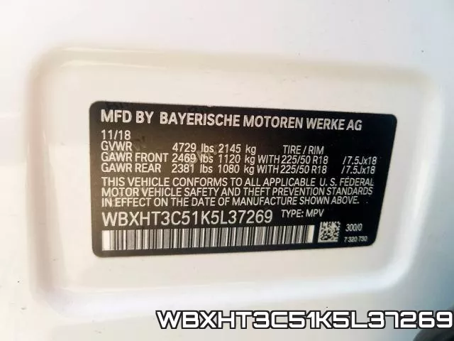 WBXHT3C51K5L37269 фото 2