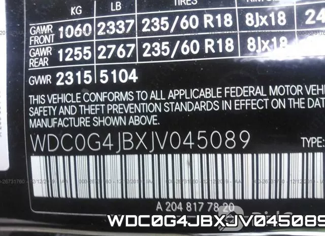WDC0G4JBXJV045089 фото 10