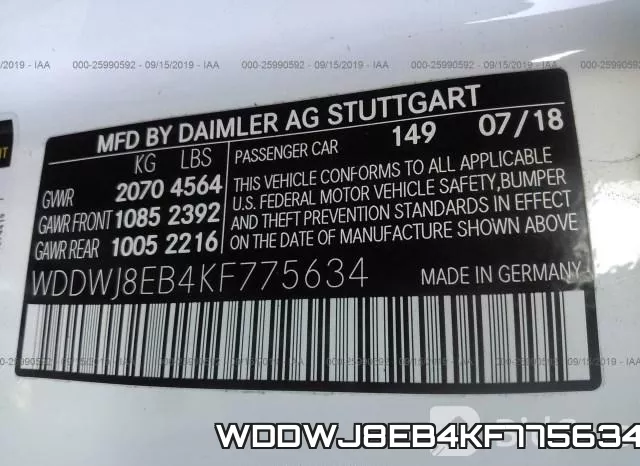 WDDWJ8EB4KF775634 фото 10