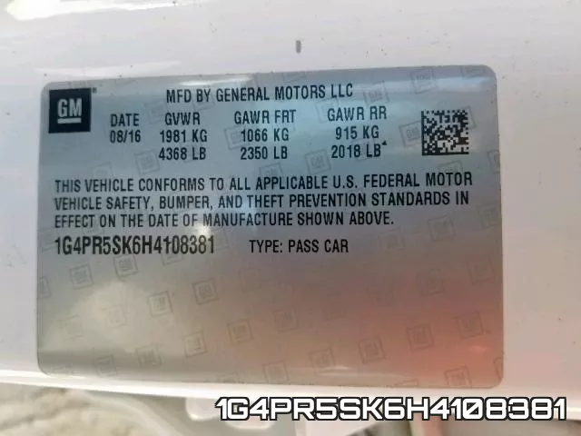 1G4PR5SK6H4108381 фото 2