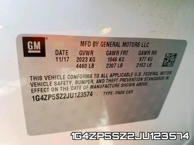 1G4ZP5SZ2JU123574 фото 2