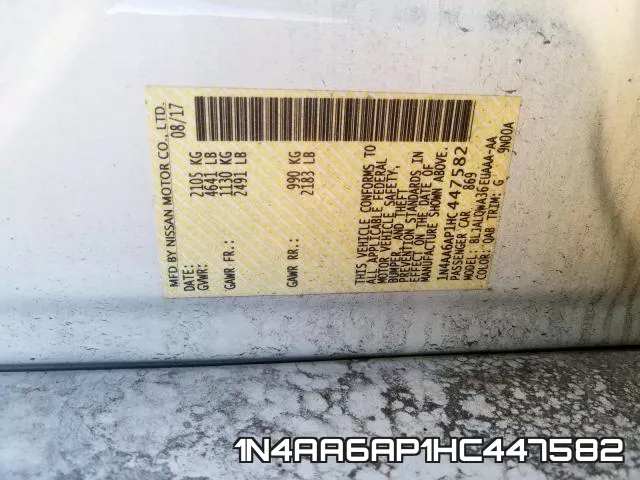 1N4AA6AP1HC447582 фото 2