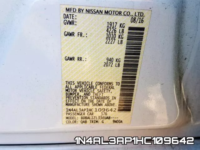 1N4AL3AP1HC109642 фото 2