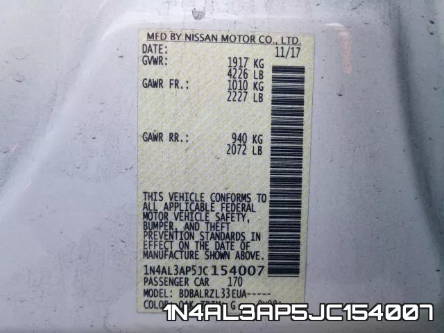 1N4AL3AP5JC154007 фото 2