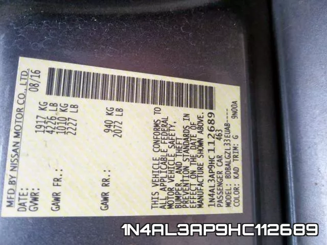 1N4AL3AP9HC112689 фото 2