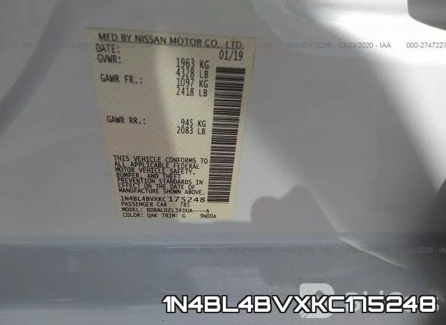 1N4BL4BVXKC175248 фото 10