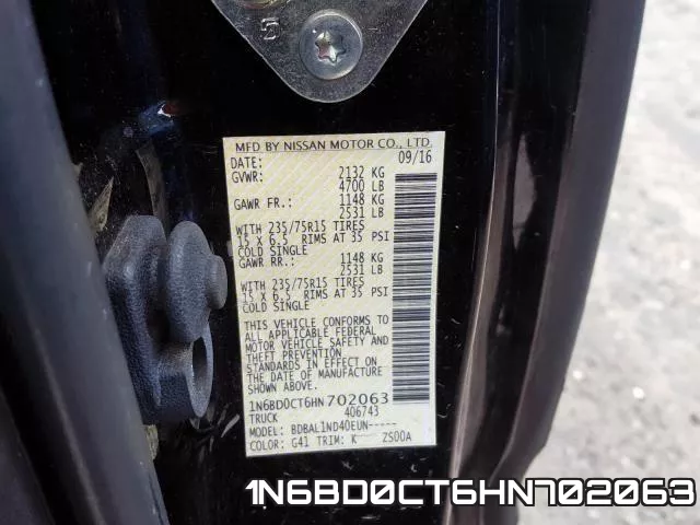 1N6BD0CT6HN702063 фото 2