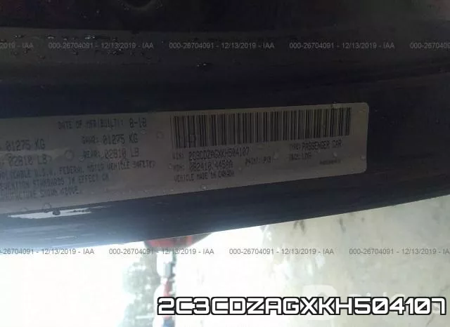2C3CDZAGXKH504107 фото 10