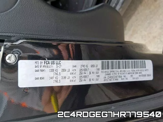 2C4RDGEG7HR779540 фото 2