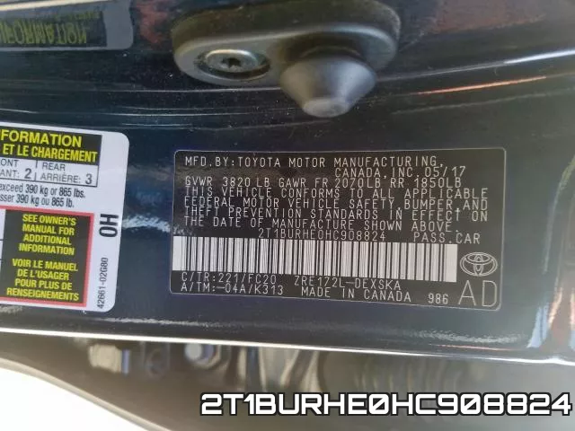 2T1BURHE0HC908824 фото 2