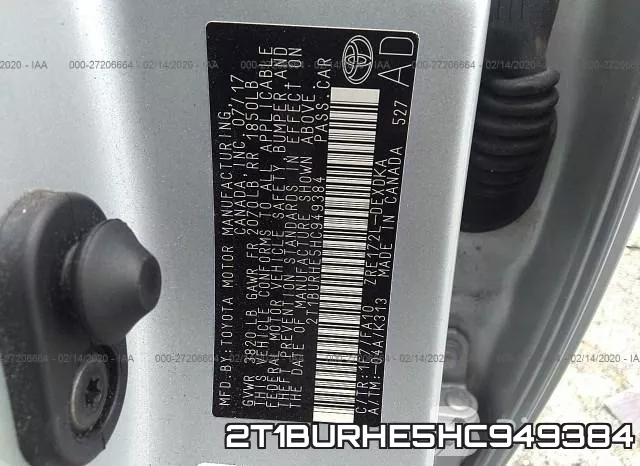 2T1BURHE5HC949384 фото 10