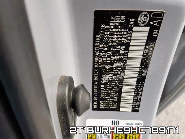 2T1BURHE9HC789171 фото 2