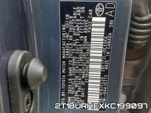 2T1BURHEXKC199097 фото 2