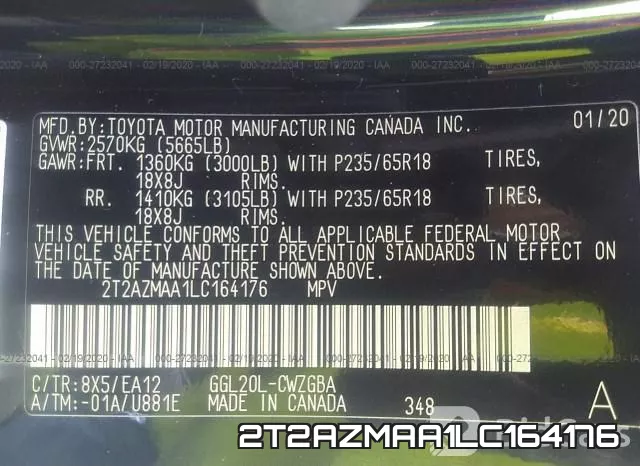2T2AZMAA1LC164176 фото 10