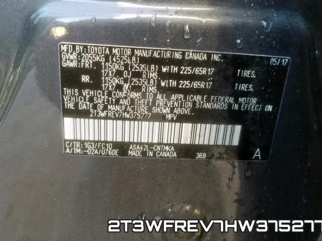 2T3WFREV7HW375277 фото 2