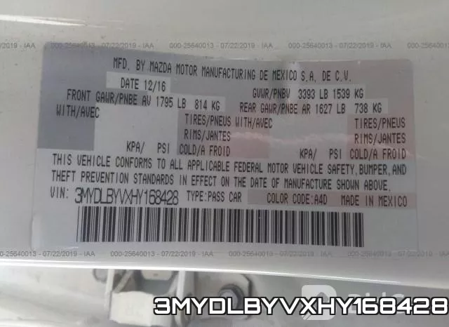 3MYDLBYVXHY168428 фото 10