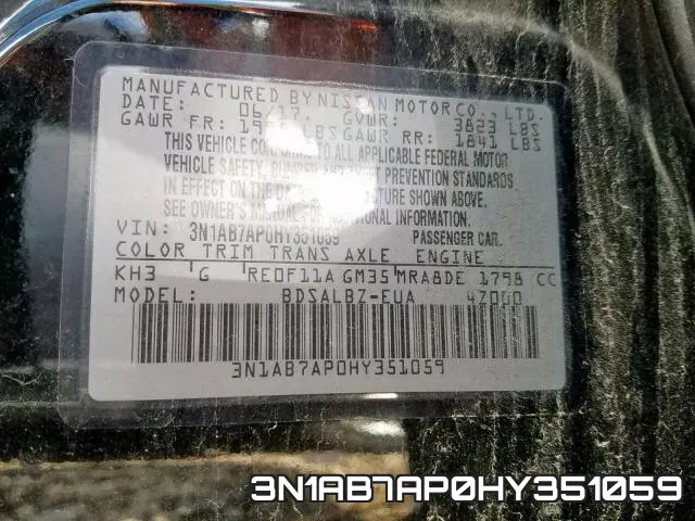 3N1AB7AP0HY351059 фото 2