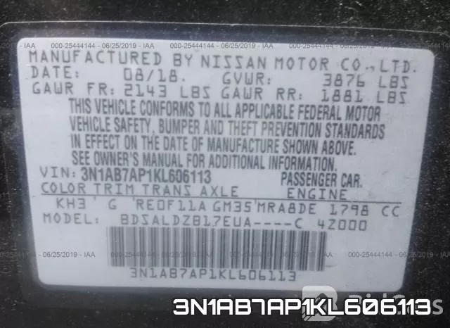 3N1AB7AP1KL606113 фото 10