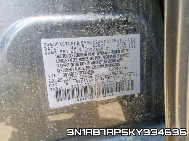 3N1AB7AP5KY334636 фото 2