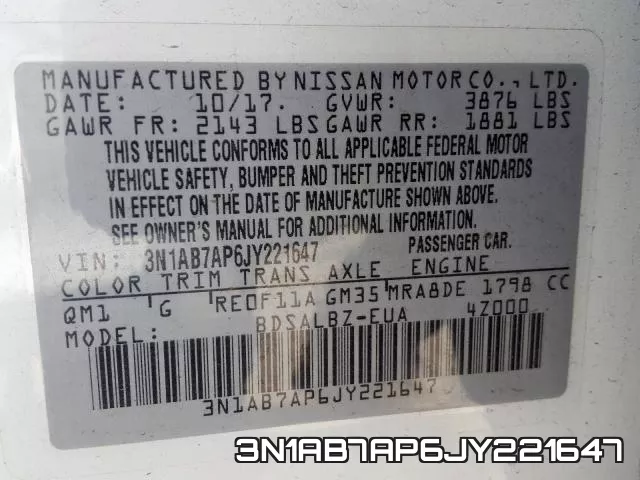 3N1AB7AP6JY221647 фото 2
