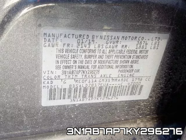 3N1AB7AP7KY296276 фото 2