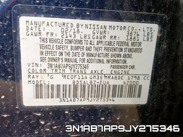 3N1AB7AP9JY275346 фото 2