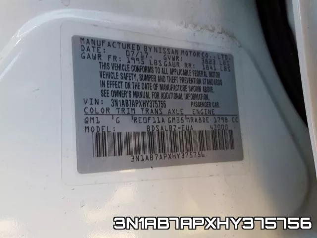 3N1AB7APXHY375756 фото 2