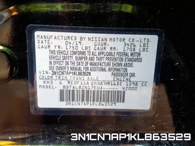 3N1CN7AP1KL863529 фото 2