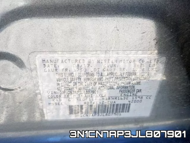 3N1CN7AP3JL807901 фото 2