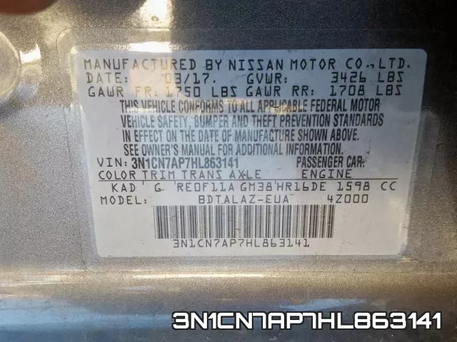 3N1CN7AP7HL863141 фото 2