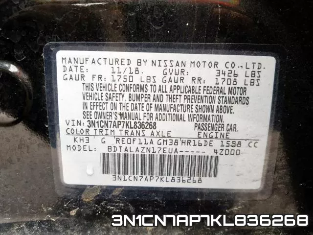 3N1CN7AP7KL836268 фото 2