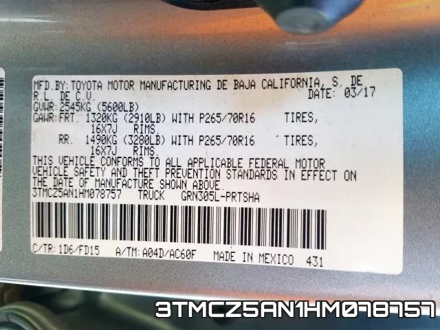 3TMCZ5AN1HM078757 фото 2