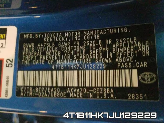 4T1B11HK7JU129229 фото 2